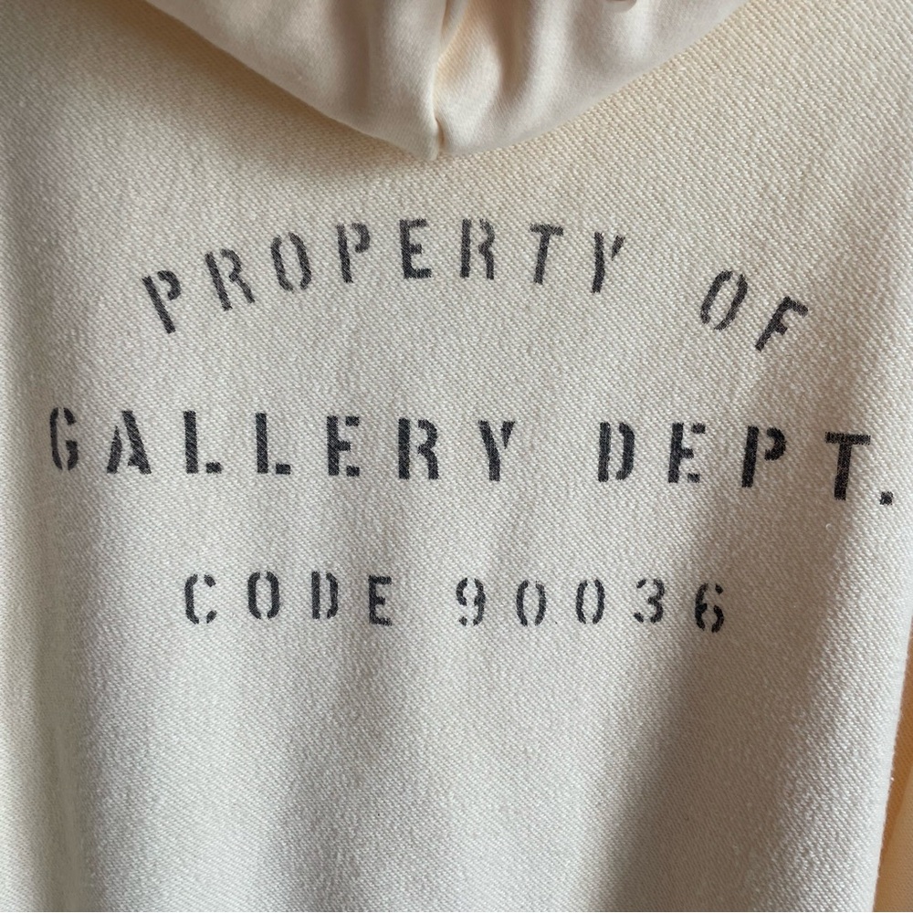 Gallery Dept x Lanvin French Logo Cream Knit Hoodie - Picture 7 of 9